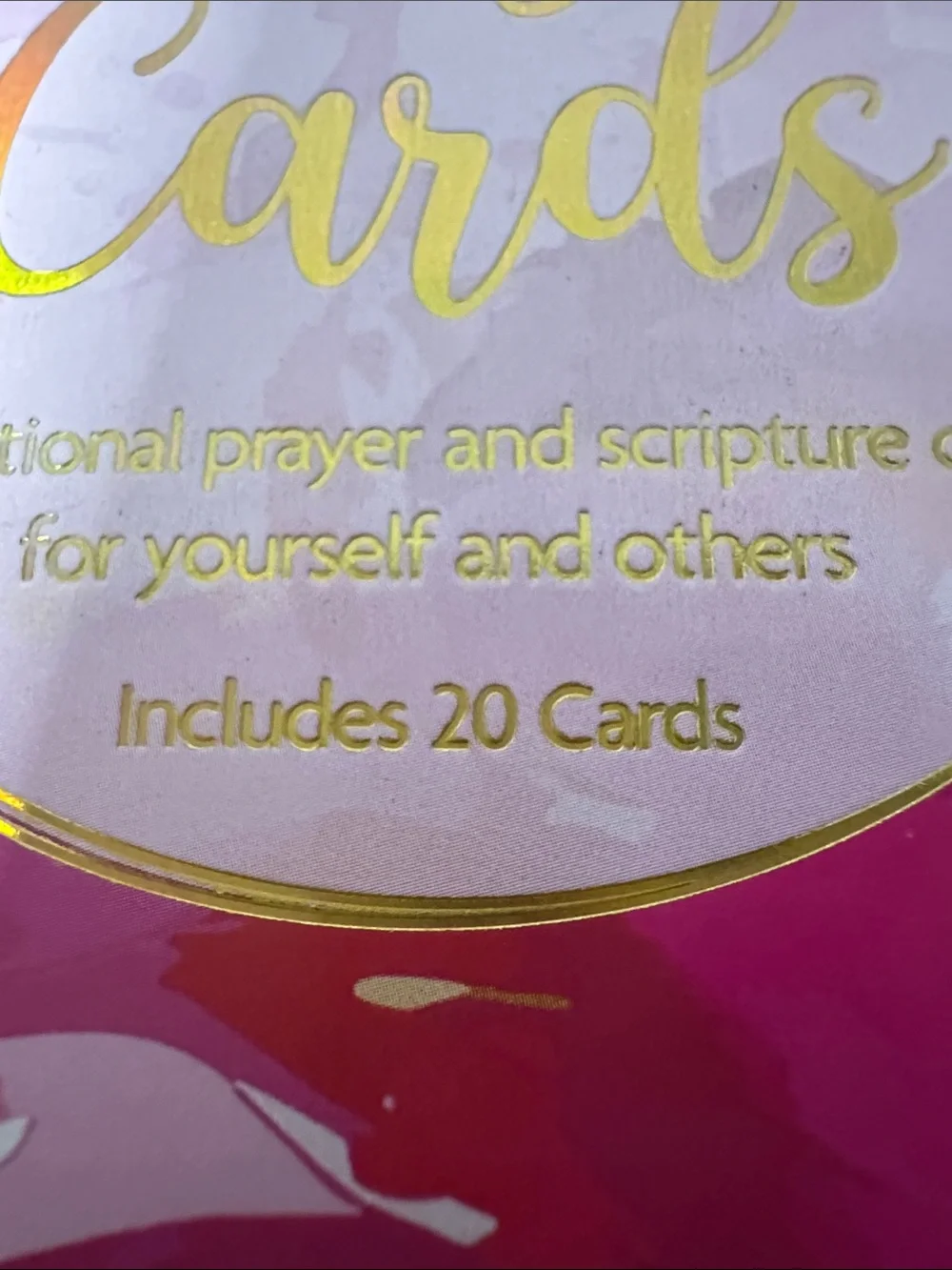 Floral Prayer Cards Set X2 with Gold Script